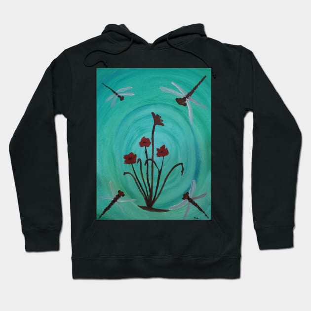 Ruby Red oil and watercolor painting by tabitha kremesec Hoodie by Tabitha Kremesec 